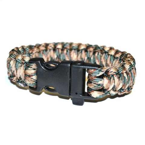 Survival Bracelet w-Whistle- Grey-Beige