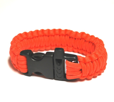 Survival Bracelet w-Whistle - Orange