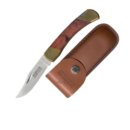 Bear Paw 5" Lockback w- Leather Sheath