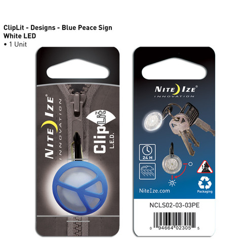 Clip Lit Blue Peace Sign