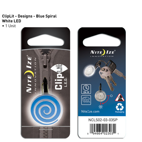 Clip Lit Blue Spiral-White