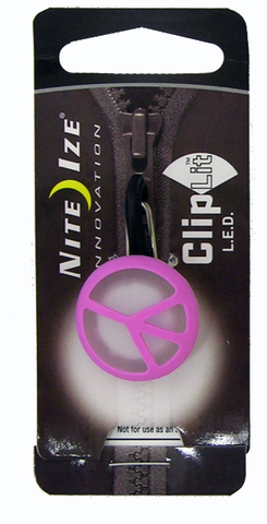 Clip Lit Pink Peace Sign