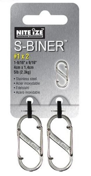 S-Biner Size 1 Stainless (2pk)