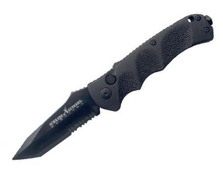 Black Tanto 40% Serrated 4116 Steel