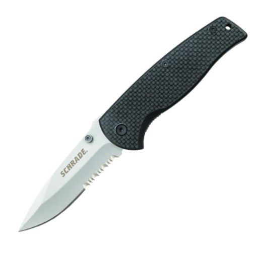 Partially Serrated Drop Point Blade Carb