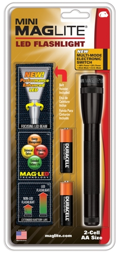 Maglite 2 AA Black LED W-  Nylon Sheath