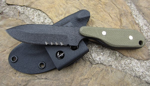 Talon B Serrated Green Textured G10