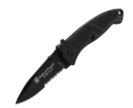 SWATMBS S&W Blk Serrated Edge Assisted