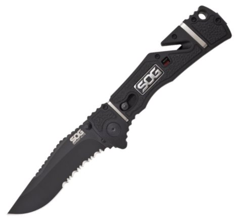 Trident Elite-Partially Serrated-Black