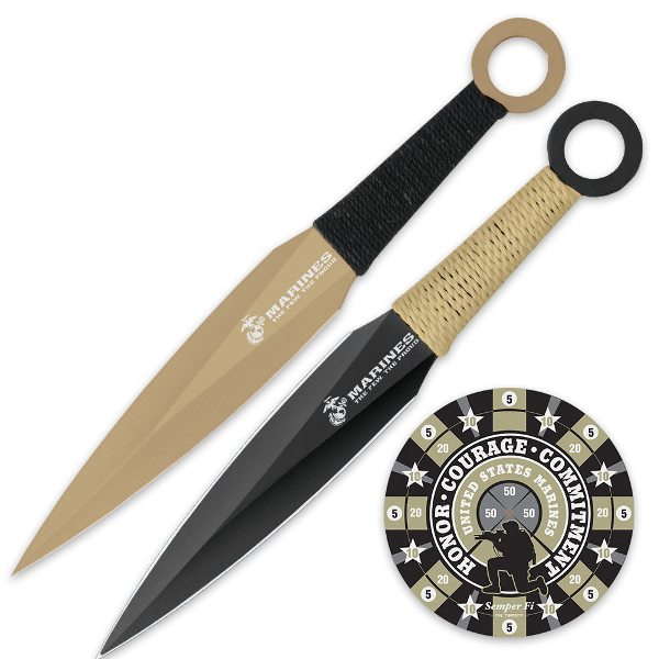 USMC Throwing Knife And Target Set