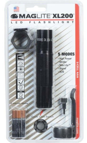 XL-200 LED Flashlight Tac Pack Black